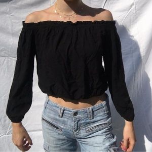 Brandy Melville Cropped Off The Shoulder Long Sleeve!